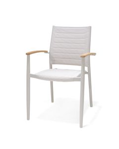 Chaise accoudoirs extérieur aluminium blanc Azur