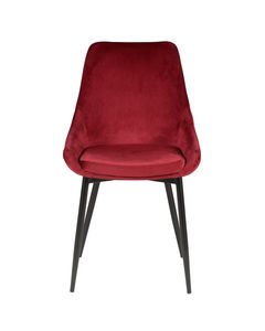 Chaise en velours rouge pieds métal BARI