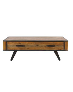 Table basse bois et métal 120 cm avec tiroir Cusco