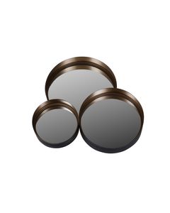 Miroirs ronds en métal couleur laiton Dolce (set de 3)