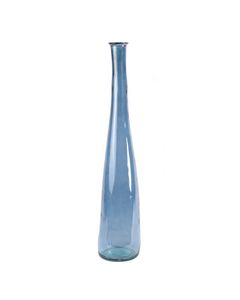 Vase haut asymétrique verre recyclé teinté bleu clair h 100 cm Ephee