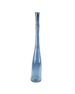 Vase asymétrique verre recyclé teinté bleu clair h 100 cm Ephee