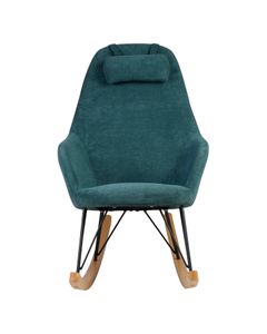 Rocking-chair scandinave tissu vert canard Evy