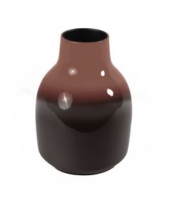 Vase moderne chic fer émaillé bicolore bordeaux h 23,5 cm Haley