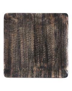 Plat décoratif carré en bois de manguier noir  Ø 25 cm Hilo