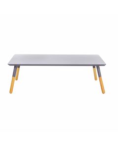 Table basse bois de hêtre et laqué gris rectangulaire 120cm Scandie