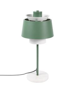 Lampe de table en fer vert de gris avec socle en marbre Mira