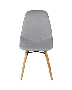 Chaise style scandinave de repas en tissu gris clair et pieds chêne May