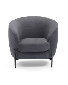 Fauteuil tissu anthracite pieds noirs Moon