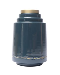 Vase en fer émaillé bleu de cobalt OLIA