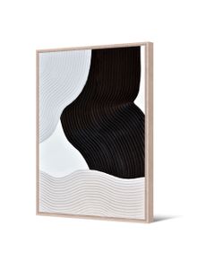 Toile en relief et cadre naturel en pin 60x90 noir et blanc Pôdevache