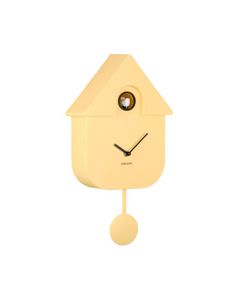Horloge murale Modern Cuckoo jaune Present Time