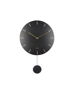 Horloge murale Impressive pendule noir et gold Present Time