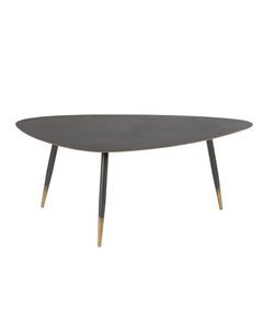Table basse ovale en métal noir et doré 100 cm RIKKE