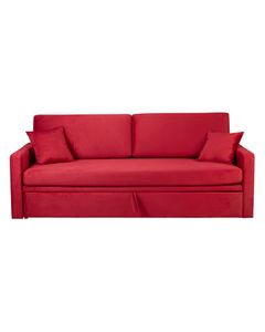 Canapé gigogne 140 x 200 cm en tissu effet velours rouge Ripozzini