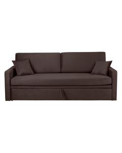 Canapé gigogne 140 x 200 cm en tissu effet velours chocolat Ripozzini