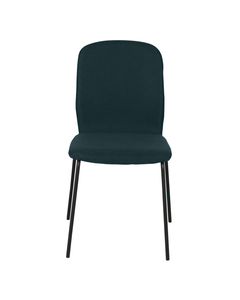 Chaise tissu bleu foncé piètement métal Sense