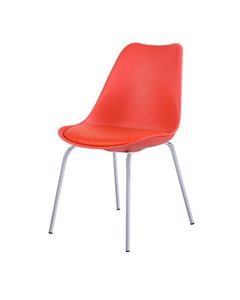Chaise repas rouge pied gris TESS