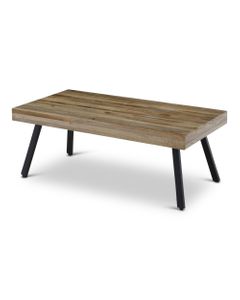 Table basse rectangulaire teck recyclé et métal 120 cm Woody