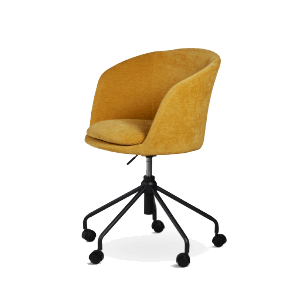 Chaise de bureau tissu soft touch moutarde Mado