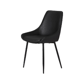 Chaise repas en polyuréthane noir Bari