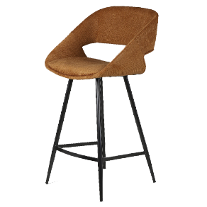 Chaise snack velours côtelé cognac h 65cm Ada